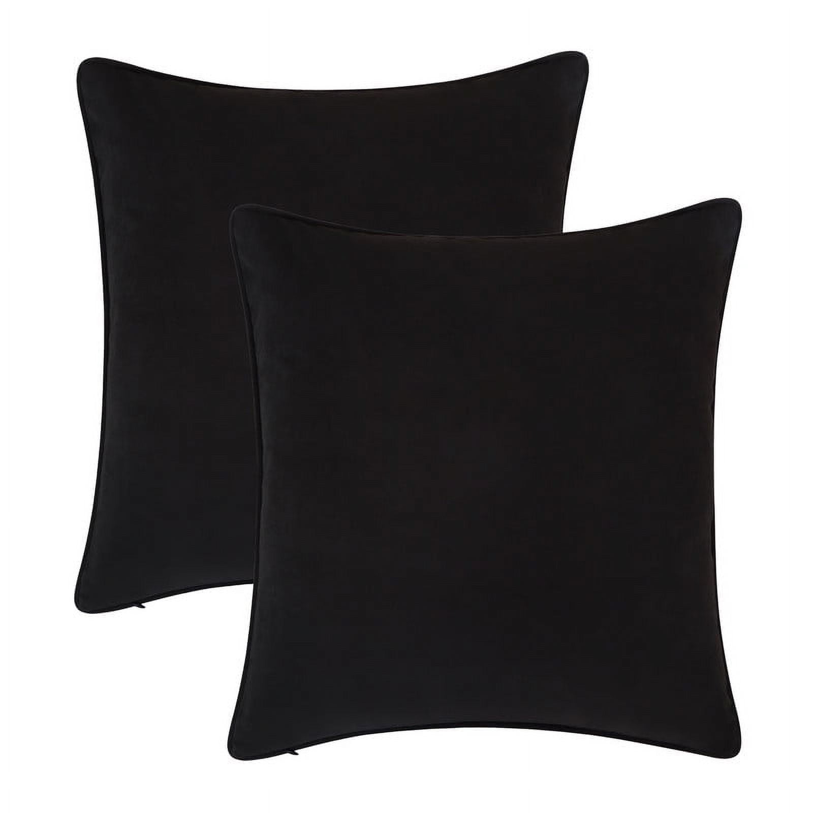 Luxurious Black Velvet 22" x 22" Pillow Covers Set