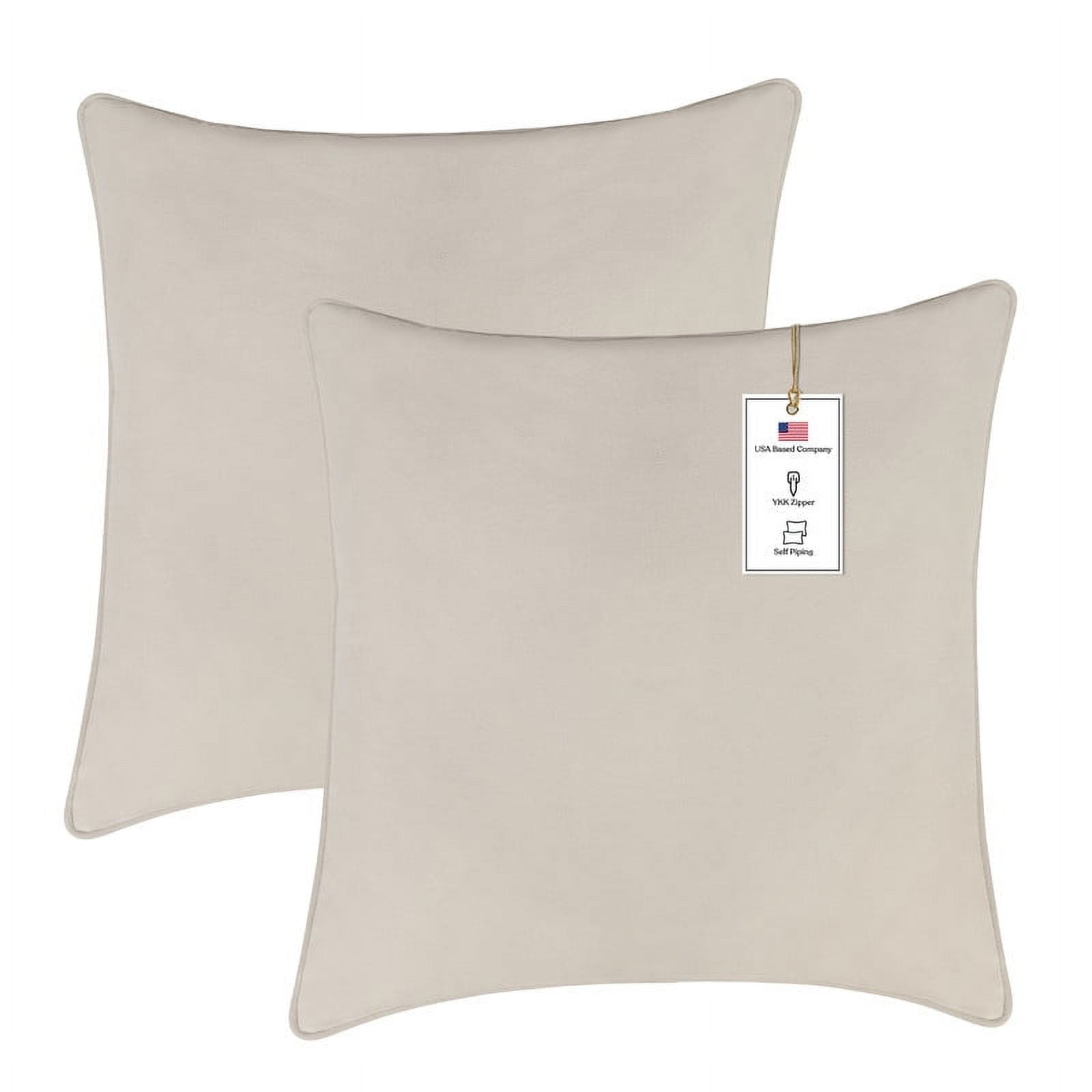 Cream Velvet 24" x 24" Pillow Covers Set of 2