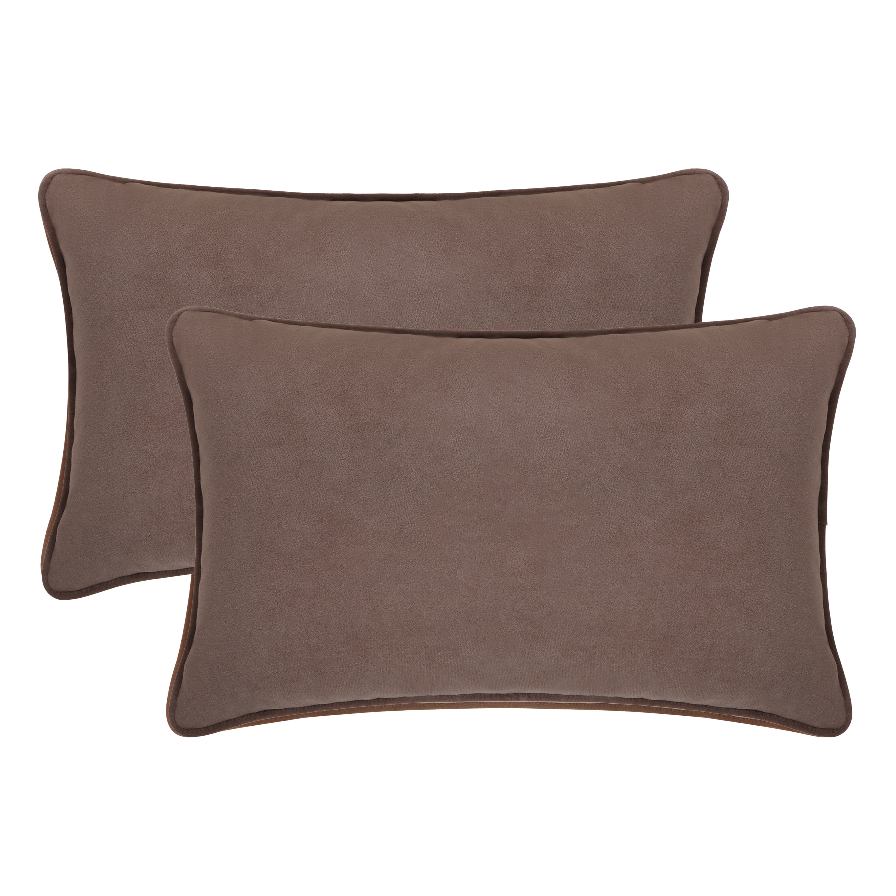A1HC Set of 2 Luxurious Soft Velvet Throw Pillow Covers Only, 12"x20", Dark Brown, Decorative Cushion Covers with Hidden YKK Zipper for Sofa or Bed