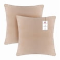 thumbnail image 1 of A1HC Set of 2 Luxurious Soft Velvet Throw Pillow Covers Only, 18"x18", Khaki, Decorative Cushion Covers with Hidden YKK Zipper for Sofa or Bed, 1 of 7