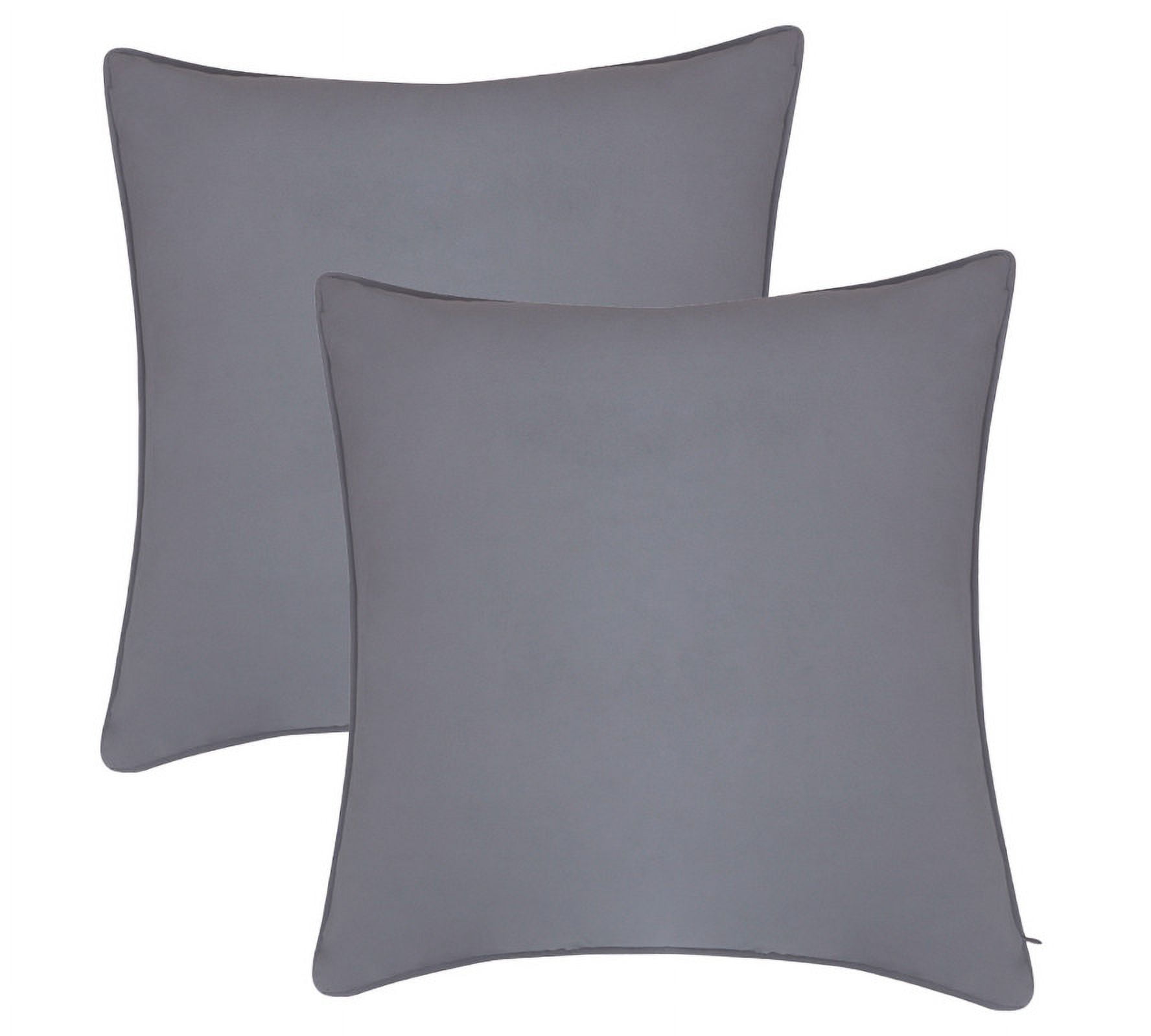 A1HC Set of 2 Luxurious Soft Velvet Throw Pillow Covers Only, 18"x18", Dark Grey, Decorative Cushion Covers with Hidden YKK Zipper for Sofa or Bed