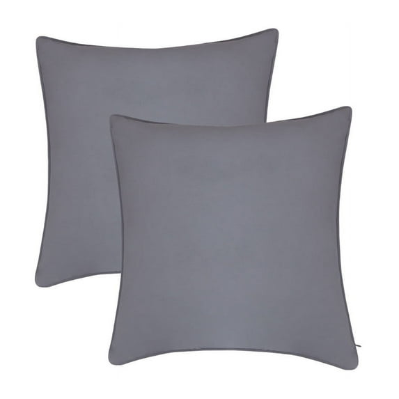 A1HC Set of 2 Luxurious Soft Velvet Throw Pillow Covers Only, 24"x24", Dark Grey, Decorative Cushion Covers with Hidden YKK Zipper for Sofa or Bed