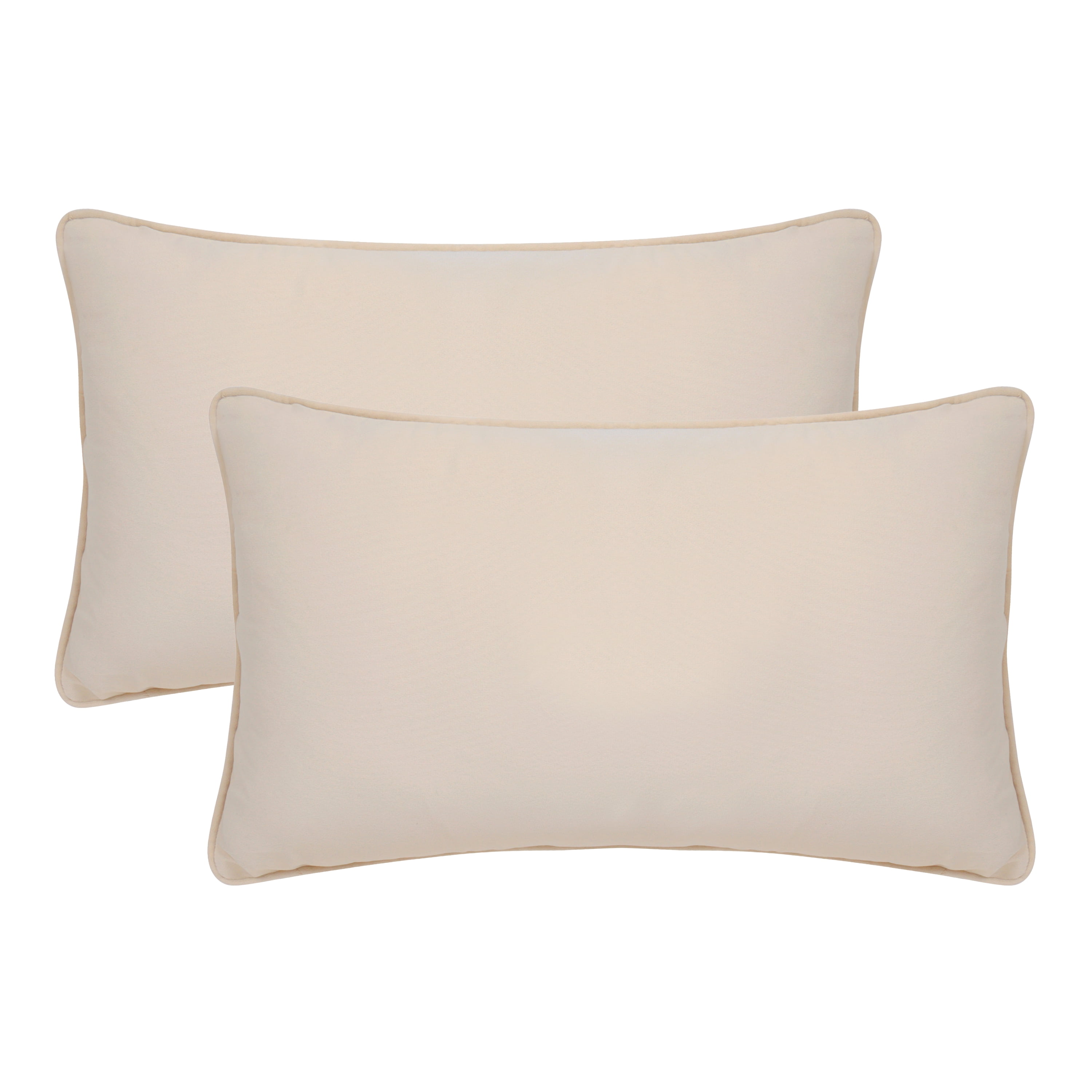 A1HC Set of 2 Luxurious Soft Velvet Throw Pillow Covers Only, 12"x20", Beige, Decorative Cushion Covers with Hidden YKK Zipper for Sofa or Bed