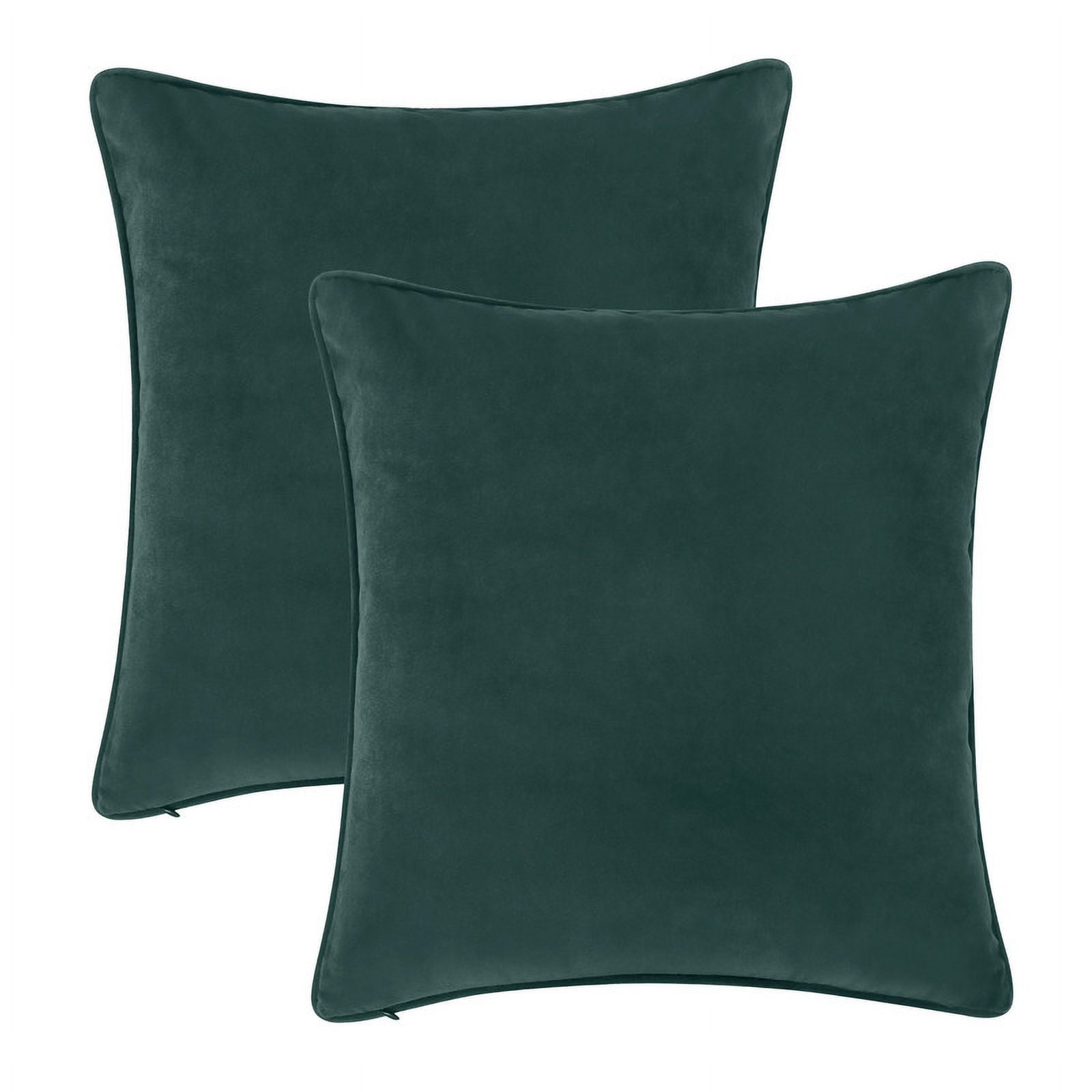 A1HC Set of 2 Luxurious Soft Velvet Throw Pillow Covers Only, 18"x18", Forest Green, Decorative Cushion Covers with Hidden YKK Zipper for Sofa or Bed
