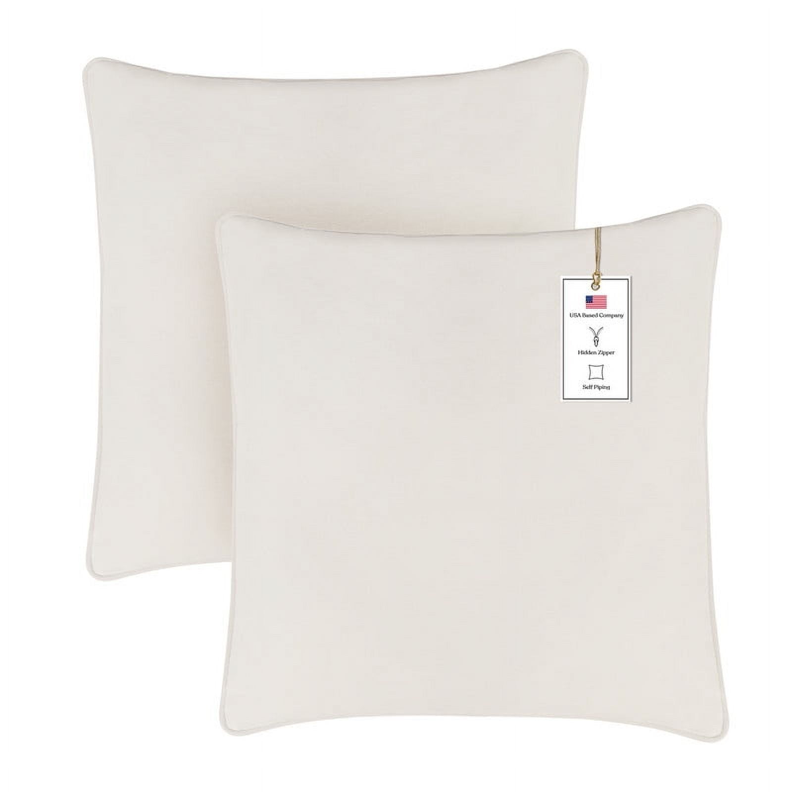 A1HC Set of 2 Luxurious Soft Velvet Throw Pillow Covers Only, 18"x18", Cream, Decorative Cushion Covers with Hidden YKK Zipper for Sofa or Bed