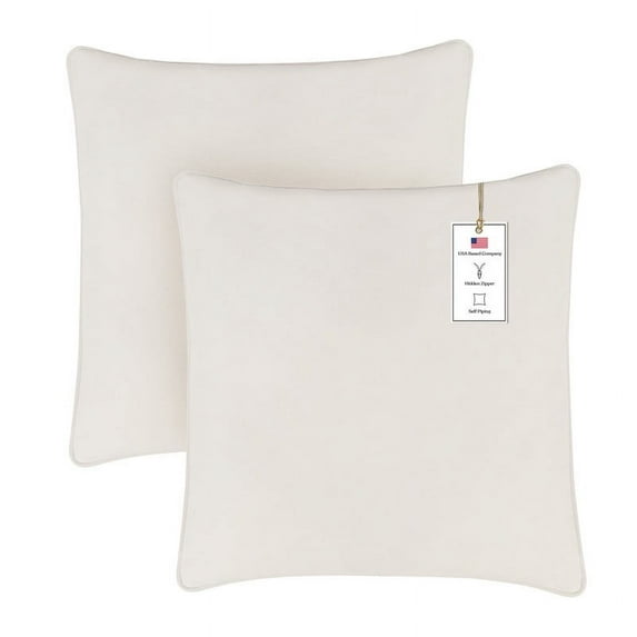 A1HC Set of 2 Luxurious Soft Velvet Throw Pillow Covers Only, 22"x22", Cream, Decorative Cushion Covers with Hidden YKK Zipper for Sofa or Bed