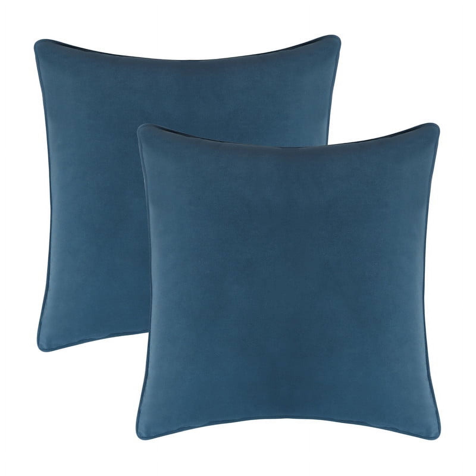 A1HC Set of 2 Luxurious Soft Velvet Throw Pillow Covers Only, 18"x18", Teal, Decorative Cushion Covers with Hidden YKK Zipper for Sofa or Bed