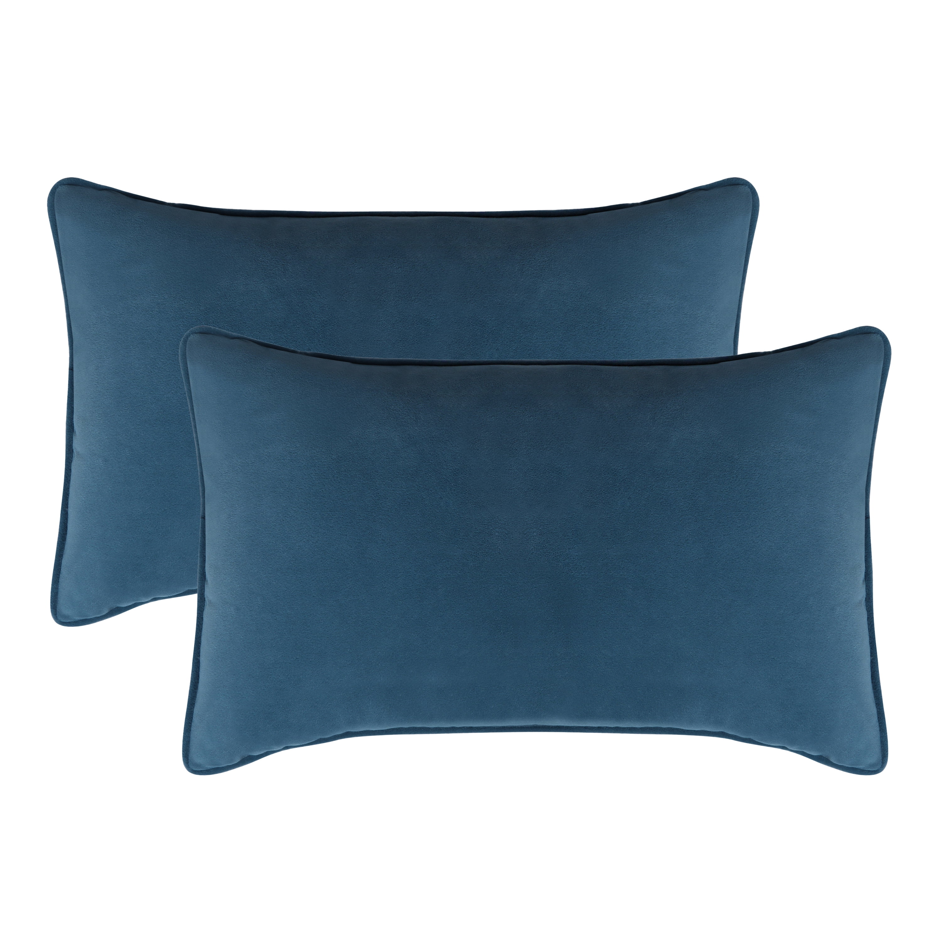 A1HC Set of 2 Luxurious Soft Velvet Throw Pillow Covers Only, 12"x20", Teal, Decorative Cushion Covers with Hidden YKK Zipper for Sofa or Bed