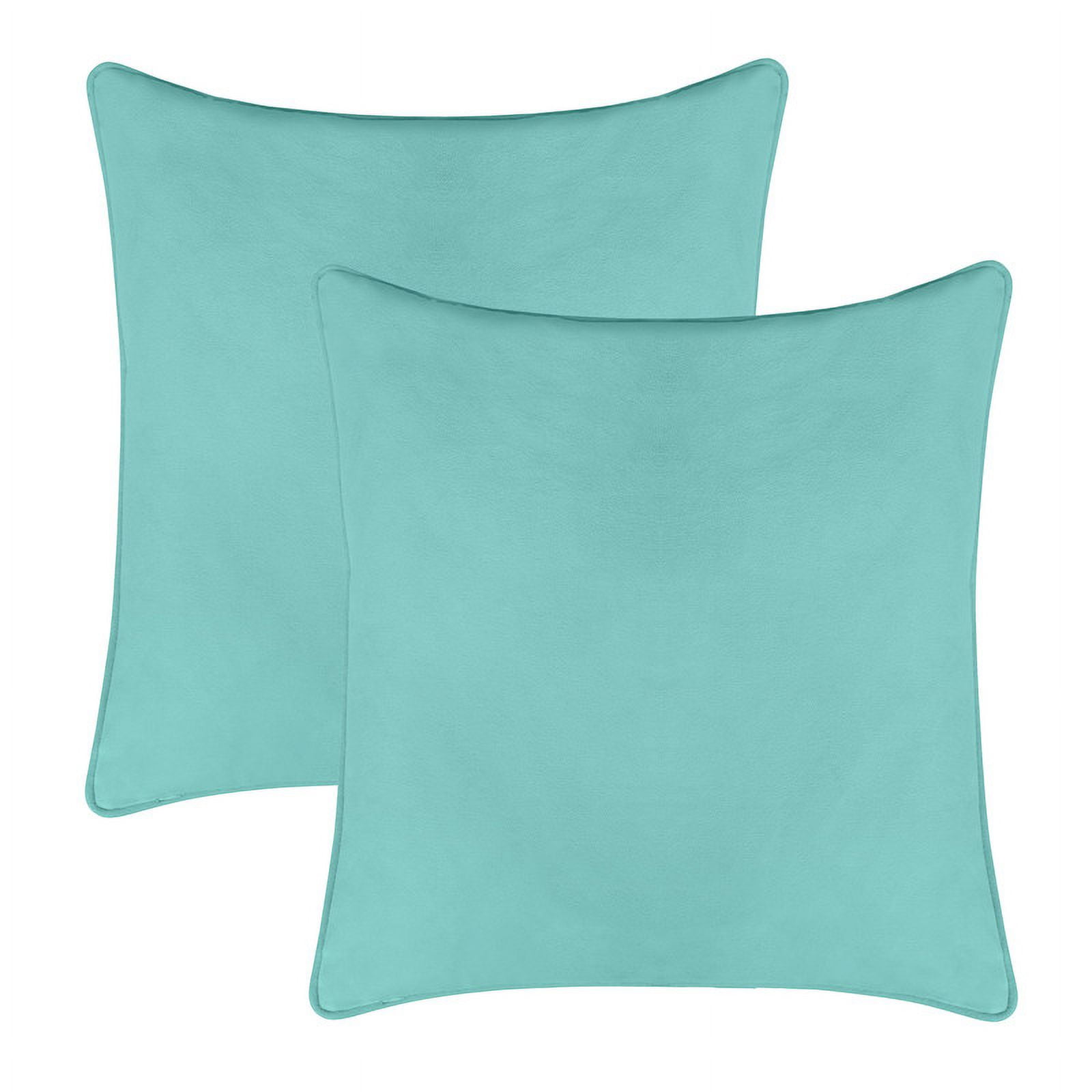 A1HC Set of 2 Luxurious Soft Velvet Throw Pillow Covers Only, 20"x20", Aqua Blue, Decorative Cushion Covers with Hidden YKK Zipper for Sofa or Bed