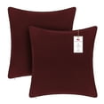 thumbnail image 1 of A1HC Set of 2 Luxurious Soft Velvet Throw Pillow Covers Only, 24"x24", Wine Red, Decorative Cushion Covers with Hidden YKK Zipper for Sofa or Bed, 1 of 7