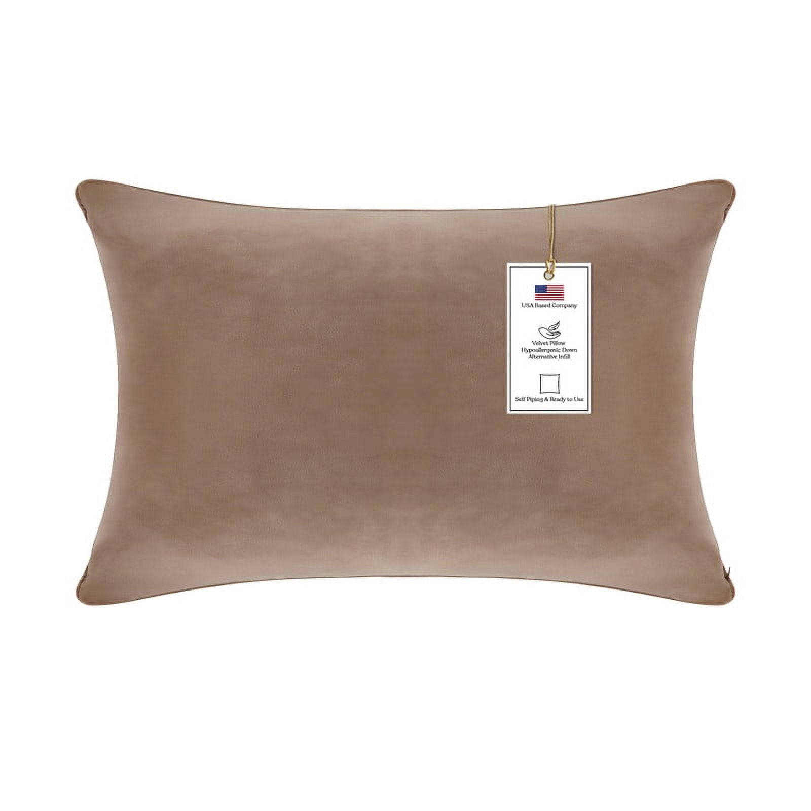 A1HC Hypoallergenic Down Alternative Decorative Throw Pillow, 12x20 in, Rectangular, Pack of 1, Brown Derby