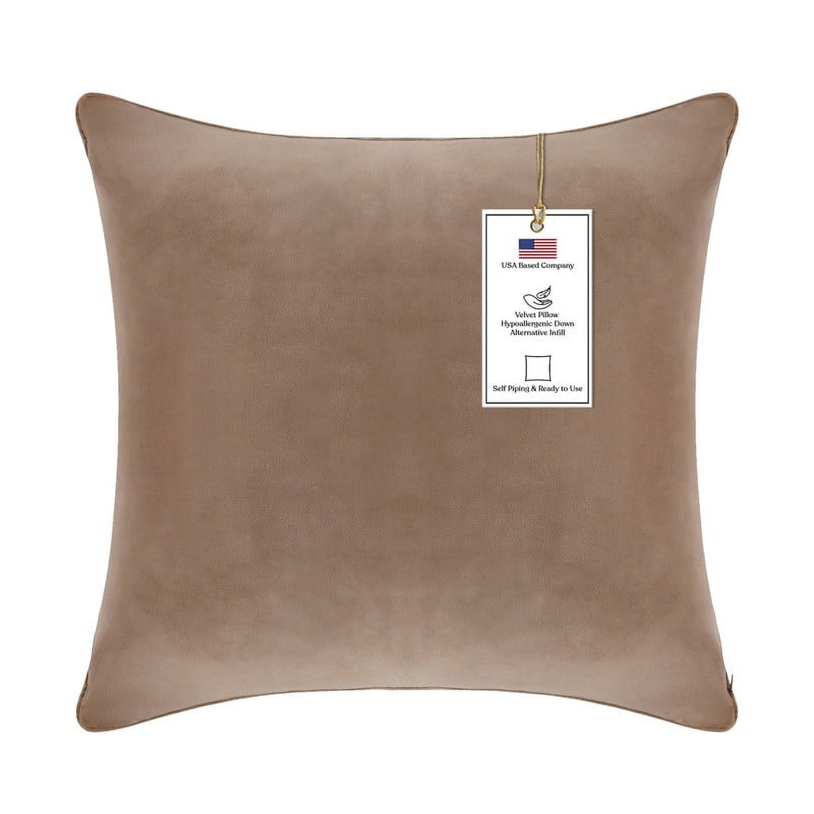 A1HC Hypoallergenic Down Alternative Decorative Throw Pillow, 18x18 in, Square, Pack of 1, Brown Derby