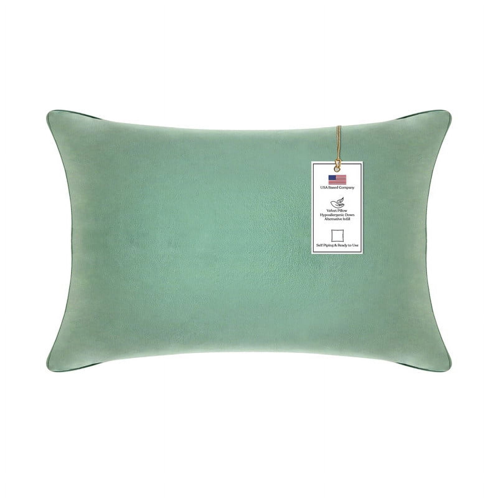 A1HC Hypoallergenic Down Alternative Decorative Throw Pillow, 12x20 in, Rectangular, Pack of 1, Como Green