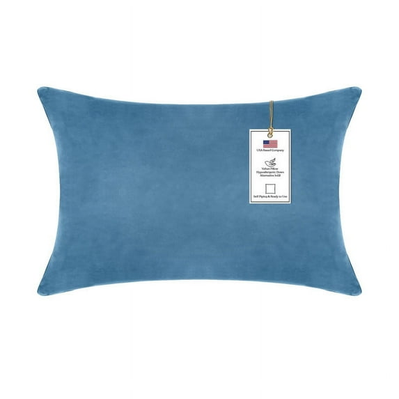 A1HC Hypoallergenic Down Alternative Decorative Throw Pillow, 12x20 in, Rectangular, Pack of 1, Navy Blue