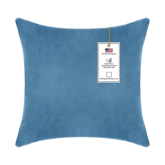 A1HC Hypoallergenic Down Alternative Decorative Throw Pillow, 20x20 in, Square, Pack of 1, Navy Blue