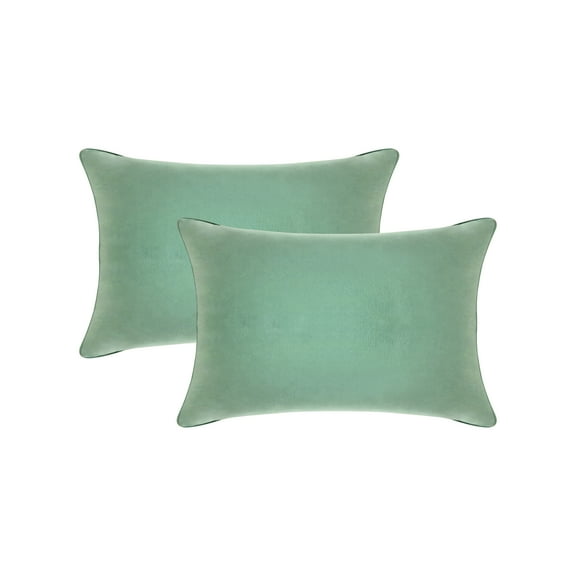 A1HC Hypoallergenic Down Alternative Pillow Inserts, 12x20 in, Rectangular, Pack of 2, Como Green