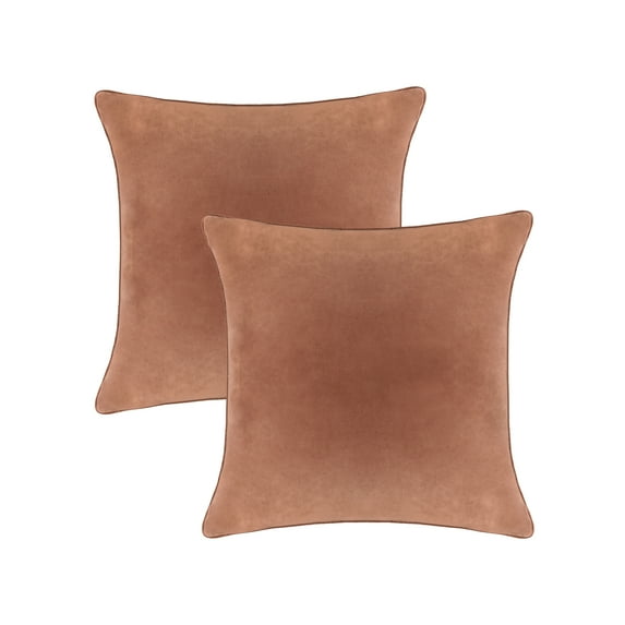 A1HC Hypoallergenic Down Alternative Pillow Inserts, 18x18 inch, Square, Pack of 2, Irish Coffee