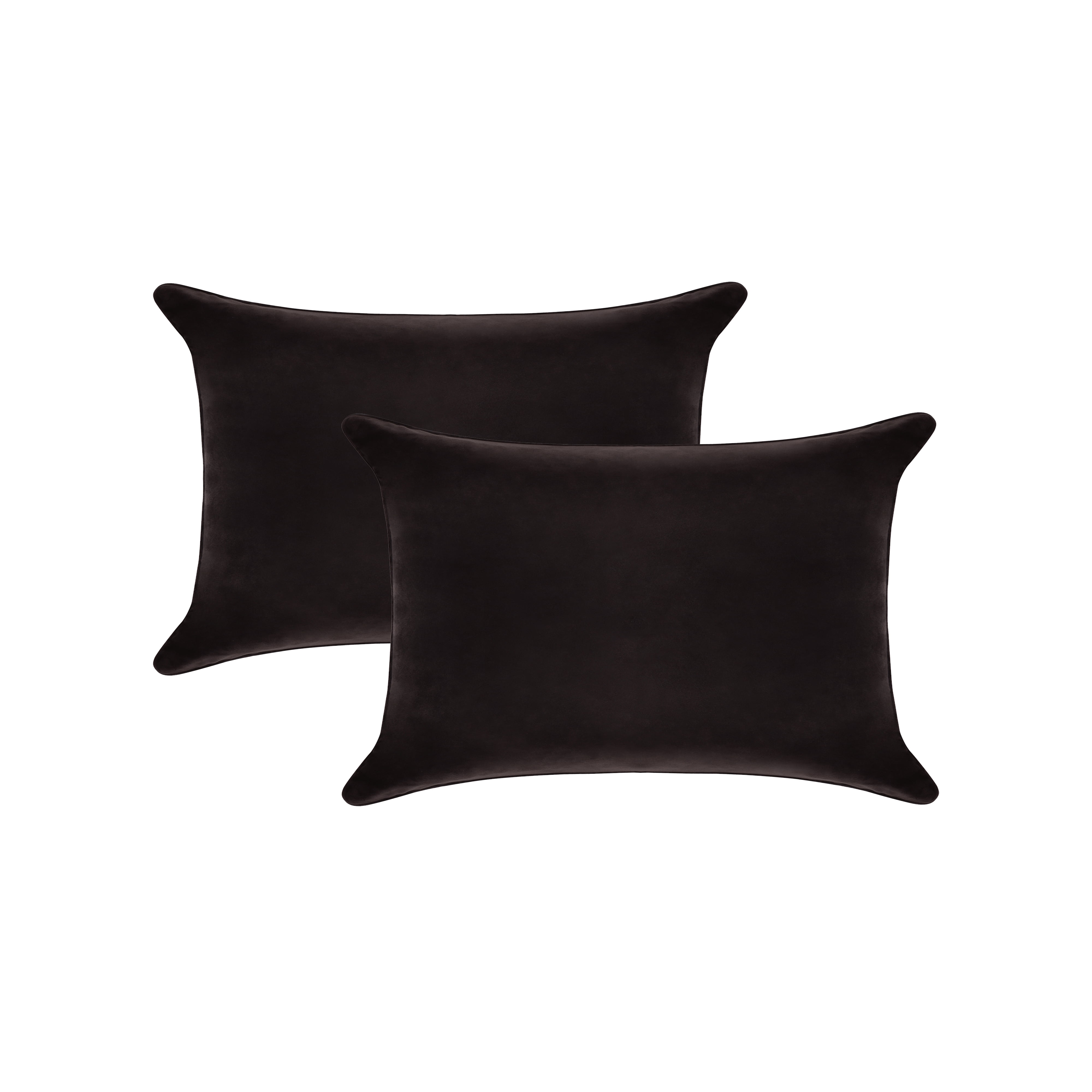A1HC Hypoallergenic Down Alternative Pillow Inserts, 12x20 in, Rectangular, Pack of 2, Smoky Black