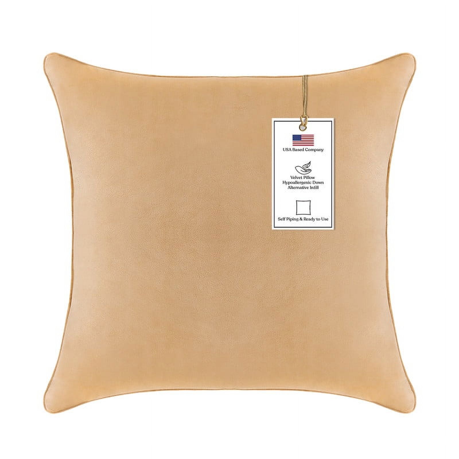 A1HC Hypoallergenic Down Alternative Decorative Throw Pillow, 18x18 in, Square, Pack of 1, Mocha