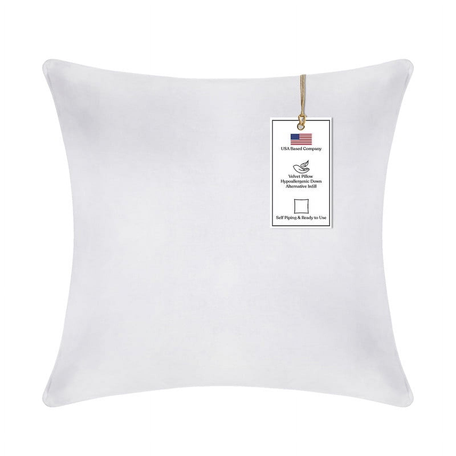 A1HC Hypoallergenic Down Alternative Decorative Throw Pillow, 24x24 in, Square, Pack of 1, White