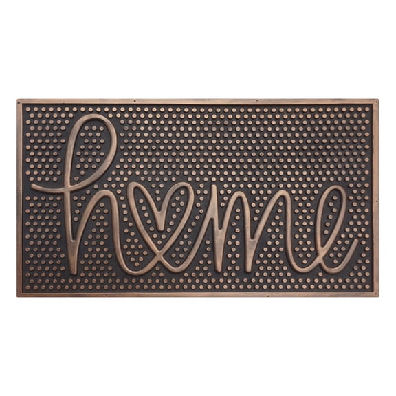 A1HC Rubber Pin Doormat All Weather, Dirt Grabber Durable Welcome Mat, Pin Scrapper, Low Profile Entryway Mats for Home Front or Back Entrance, 18”X30” Bronze/Black