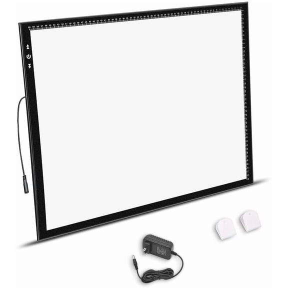 A2 Artist tracing Light Box Copy Table 12V2A Adapter Dimmerable 5000 Lux Lock/Unlock Button Artcraft Light Pad for Tatto Drawing, Sketching, Animation,Diamond Painting