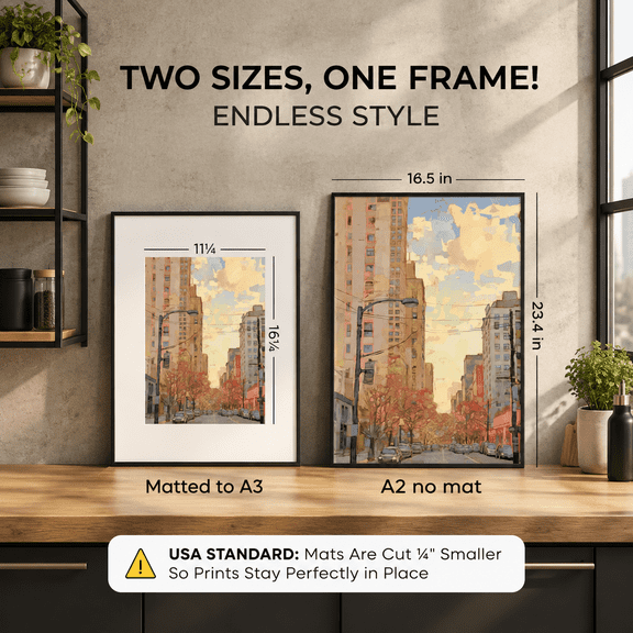 A2 Black Picture Frame High-end Metal A3 Mat Glass