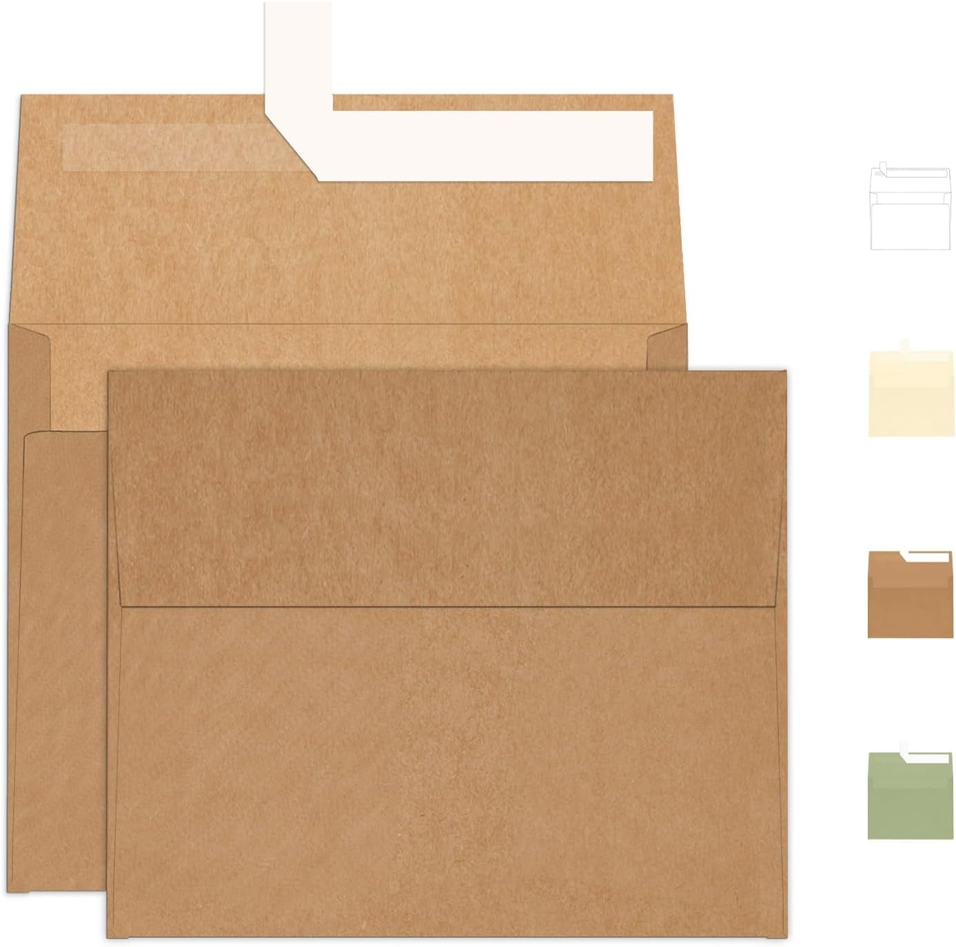 A2 Brown Kraft Envelopes 100 Pack, 4.375 x 5.75 Printable Greeting Card ...
