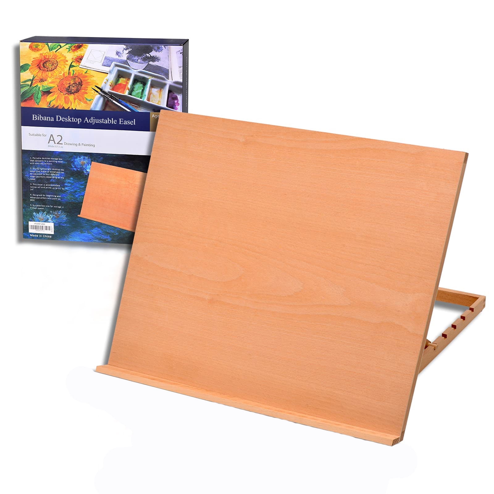 A2 Extra Large Adjustable Tabletop Painting Easel,Drawing and Sketching Board, Book Holder, Book Stands, Tilt Height Adjustable, Portable Easel Stand