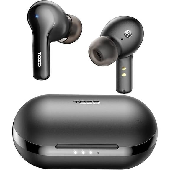 A2 Mini Wireless Earbuds Bluetooth 5.3 in Ear Light-Weight Headphones Built-in Microphone, IPX5 Waterproof, Immersive Premium Sound Long Distance Connection Headset with Charging Case, Black