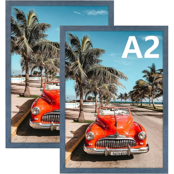A2 Picture Frame Blue Set of 2, 16.5x23.4 Picture Frame Wall Mounted Horizontal And Vertical
