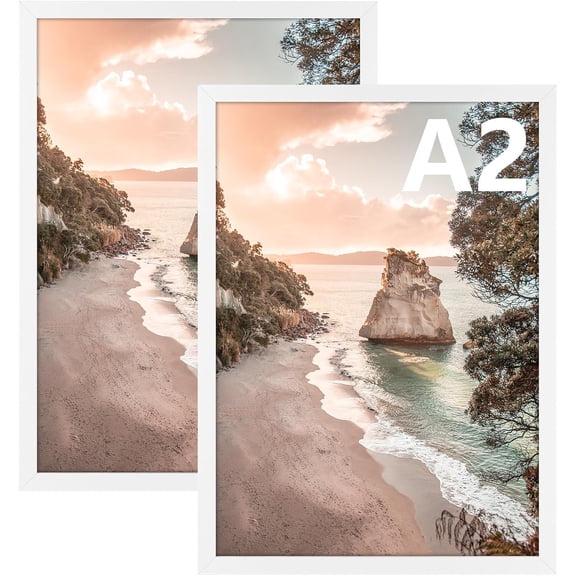 A2 Picture Frame White Set of 2, 16.5x23.4 Picture Frame Wall Mounted Horizontal And Vertical