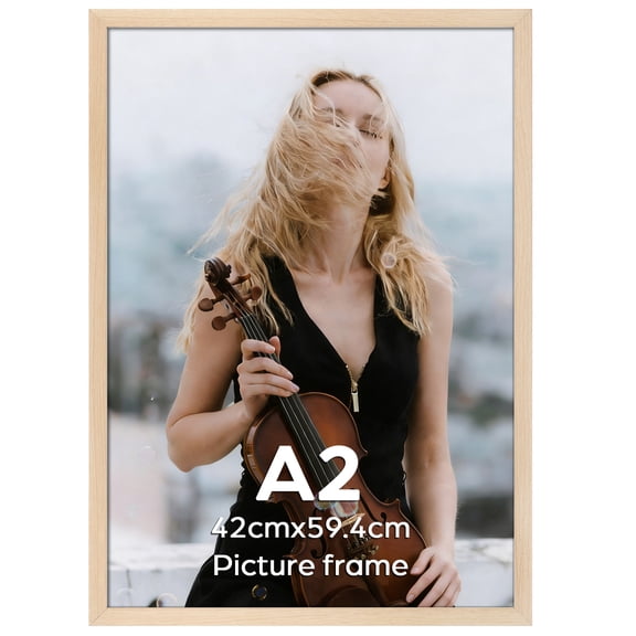 A2 Picture Frame Light Brown, 16.5x23.4 Inch Thin Poster Photo Frame for Wall Display, Single