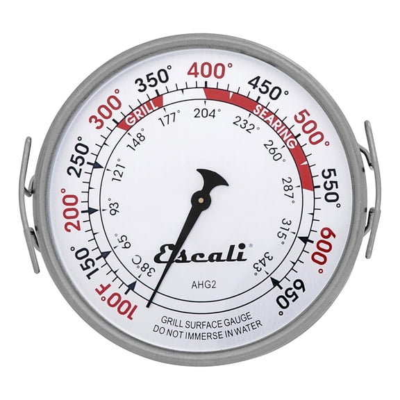 A2 Stainless Steel Extra Large Direct Grill Surface Thermometer, Searing Temperature Zones 100-600F Degree Range