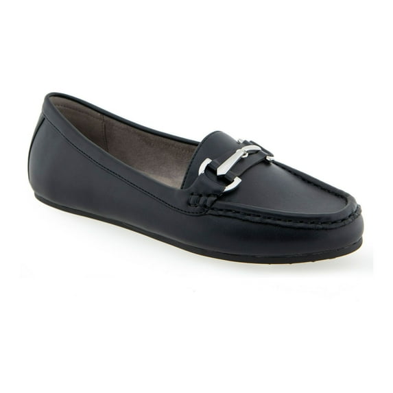 A2 by Aerosoles Day Drive Women's Moccasin Flats Color: Black Size: 9 WIDE