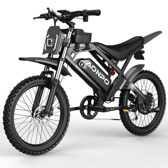 A20 Electric Dirt Bike for Adults, 20*4.0 Fat Tire E-Mountain Bicycle with 28 MPH, 500W Motor 48V 18.2Ah 7-Speed UL2849, LCD Display with NFC Unlock