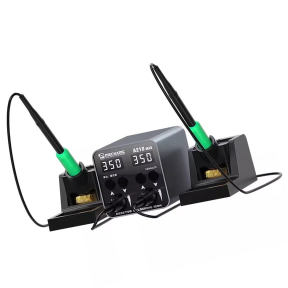 A210 100W Desktop Soldering Station With Double Handle Base with Led Large Display For C210 Soldering Tips