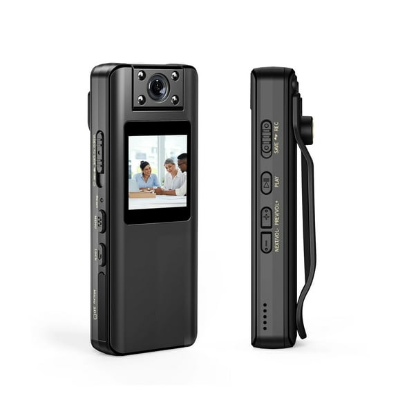 A22 Mini Body Camera 180 Degrees Rotatable Lens 1080P HD Small Body Camera With LED Screen Support 4 Hours Recording Cam ,Ultra HD