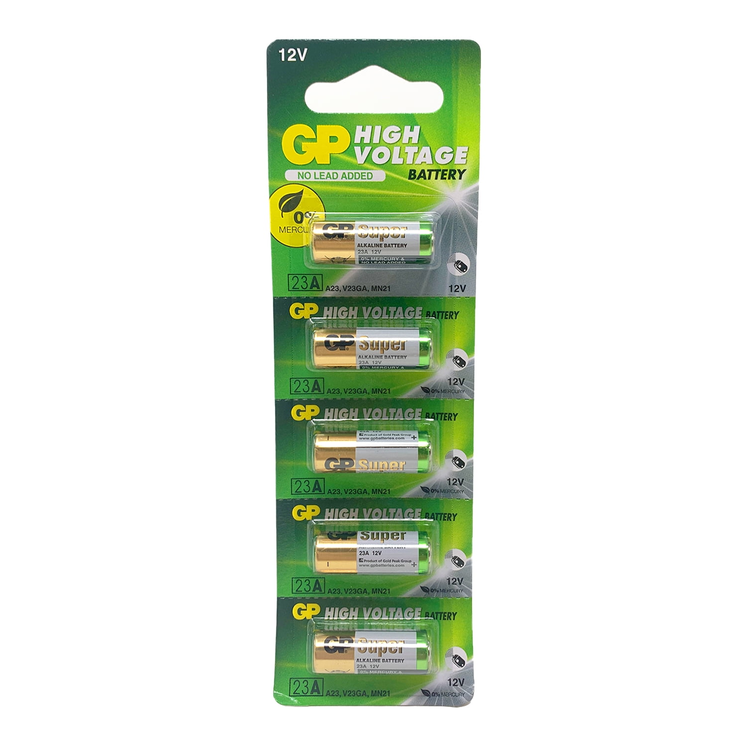 GP BATTERIES A23 12V Alkaline 23-A replacement battery 23AE GP - 5 Pack