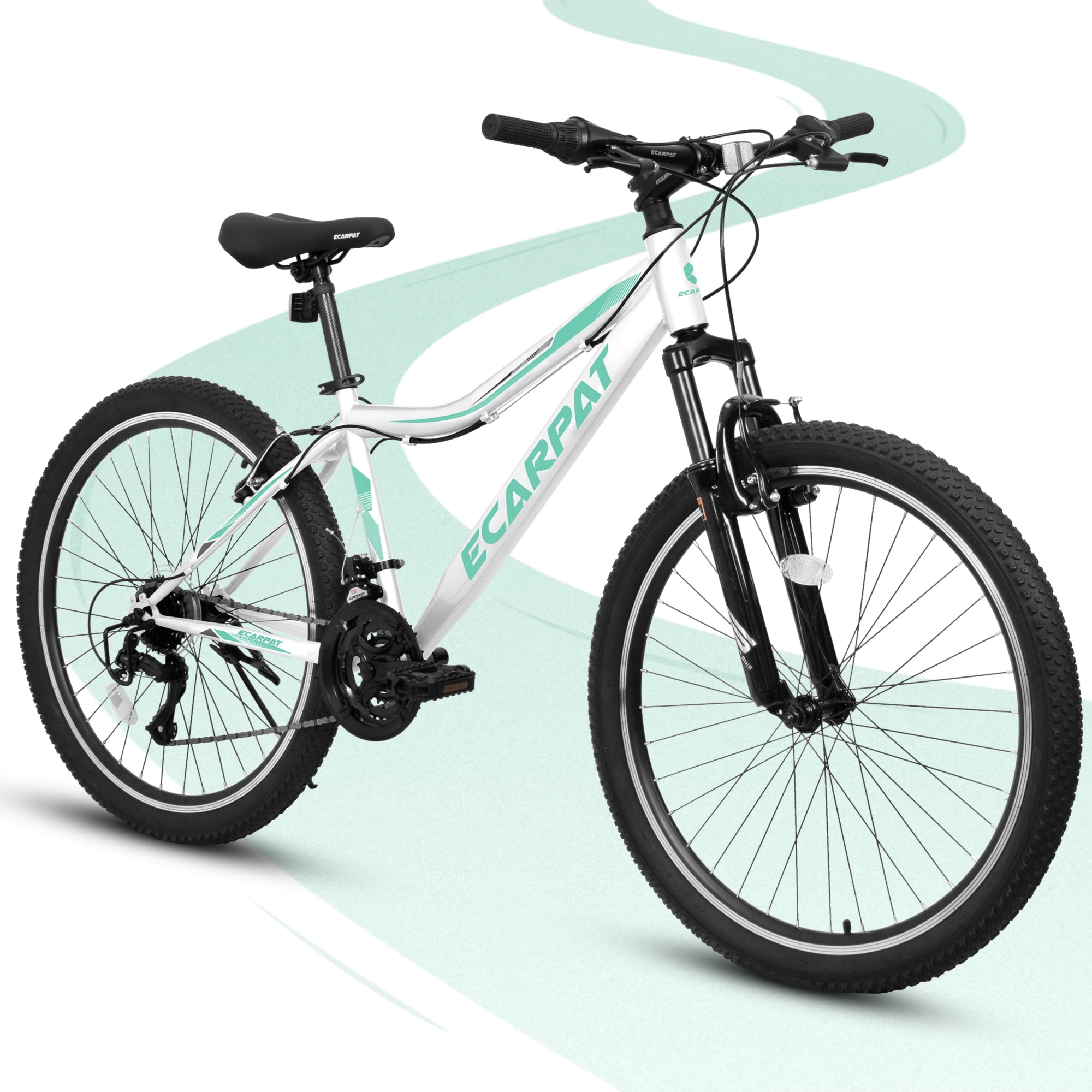 A24208 24 Inch Mountain Bike for Teens Students ,21 Speed Front Suspension Fork V Brakes Twist Shifter Ideal for Commuting School
