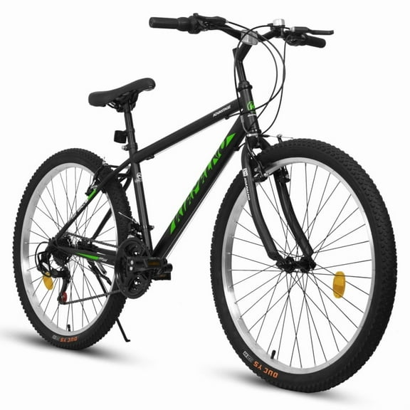 A24338 24 Inch Carbon Steel Frame Mountain Bike,Front amd Rear Dual Shock Absorption,21-Speed Dual V-Brake, Adult and Teens Bicycle for Mountain On-Site