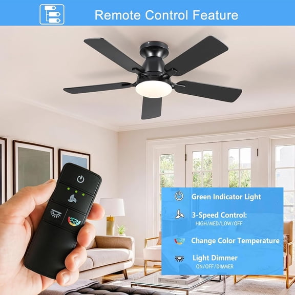 A25-TX028C Universal 3-Speed Ceiling Fan Remote Control Kit Replacement for Hampton Bay Home Decorators Collection  - Light Dimmer & Color-Changing, w/Holder Replacement for TX028C-S TX028C-RS