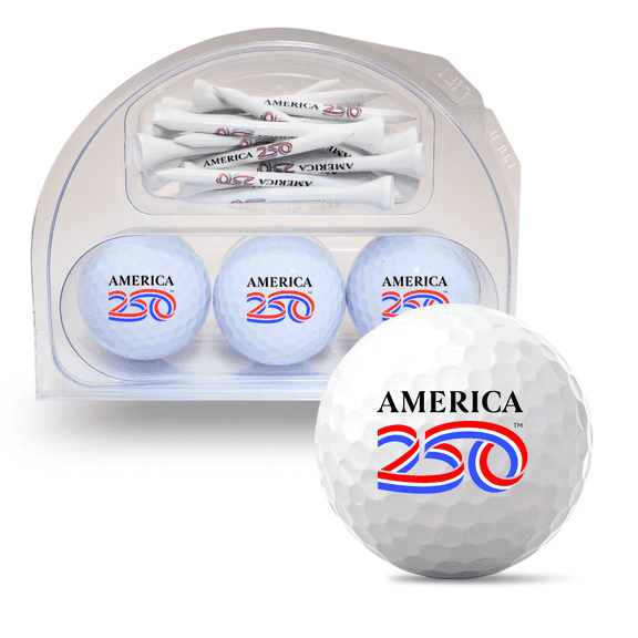 America 250 3 Golf Ball 15 Tee Pack by GBM GOLF