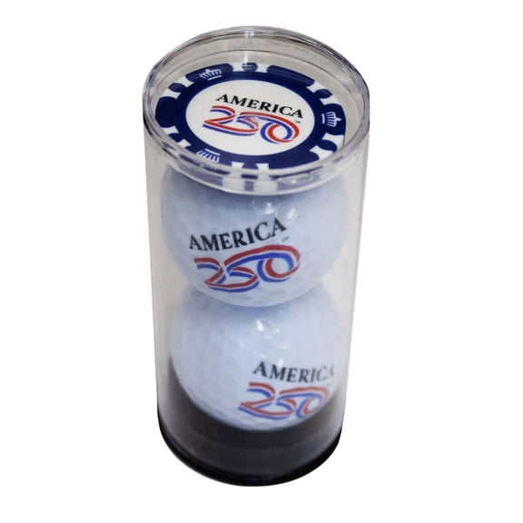 America 250 Golf Balls 2 Pack Official Licensed Logo with Poker Chip Marker