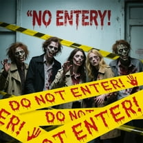 HOARBOEG 8.2ft Halloween Caution Tape with Bloody Handprints - Do Not Enter Warning Barricade Tape for Horror Party Decor, Indoor/Outdoor Spooky Barrier, Durable Plastic Safety Ribbon