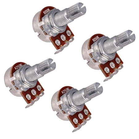 A250K/B250K Long Split Shaft Audio Taper Low Friction Guitar Potentiometers