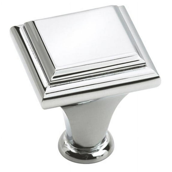 A26131 26 Amerock Manor Collection 1 in. Cabinet Knob, Square Polished Chrome