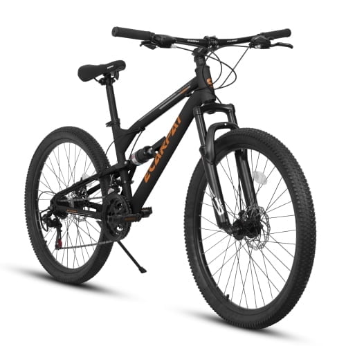 A26207 26-Inch Mountain Bike for Men and Women  High-Tensile Steel Frame, Front Fork + Seat Post Shock Absorber, 21-Speed, 262.325" All-Terrain Tires
