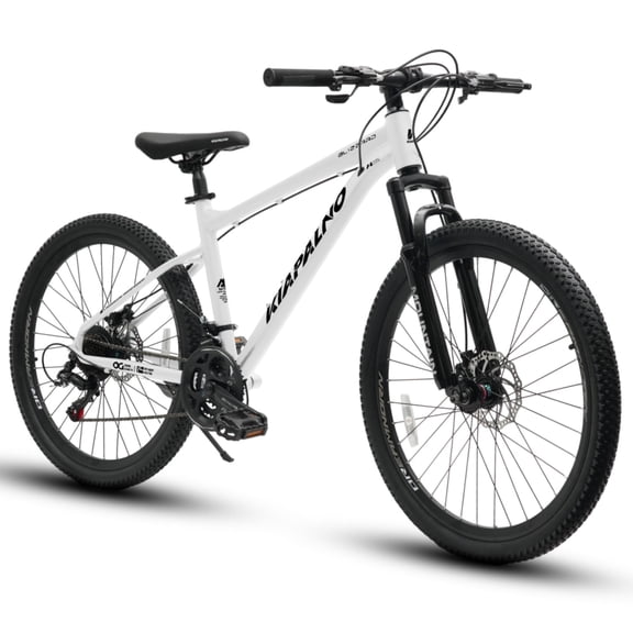 A26317 KIAPALNO 26 Inch All-Terrain Mountain Bike with Disc Brakes 21-Speed Drivetrain & Durable Carbon Steel Frame Ideal for Men and Women, Perfect for Trail Riding and Touring