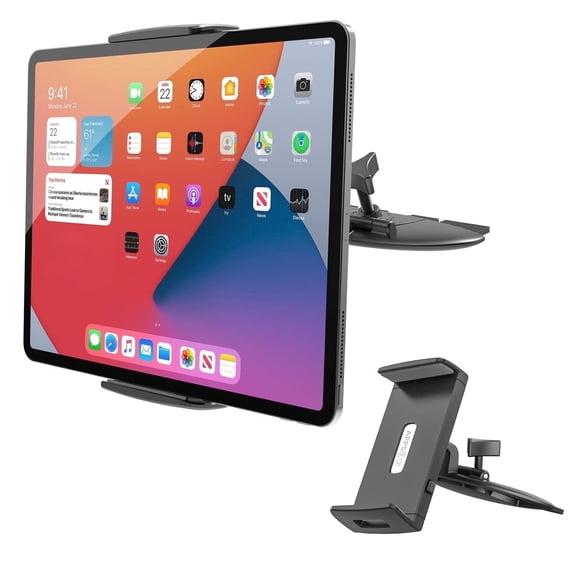 A2C Tablet Holder for Car, 2-in-1 CD Slot iPad & Phone Holder for Car, Universal Mount for 4.7-11" Screens, Black